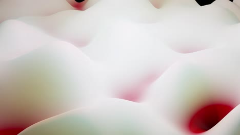 abstracto líquido blanco gradientes rojos, superficie de brillo interior como el paisaje. 4k animación de bucle sin costuras. hermosos gradientes de color como fondo ondulado líquido abstracto. 1