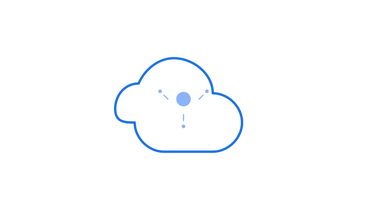 Animated Line Drawing of a Cloud Computing Icon