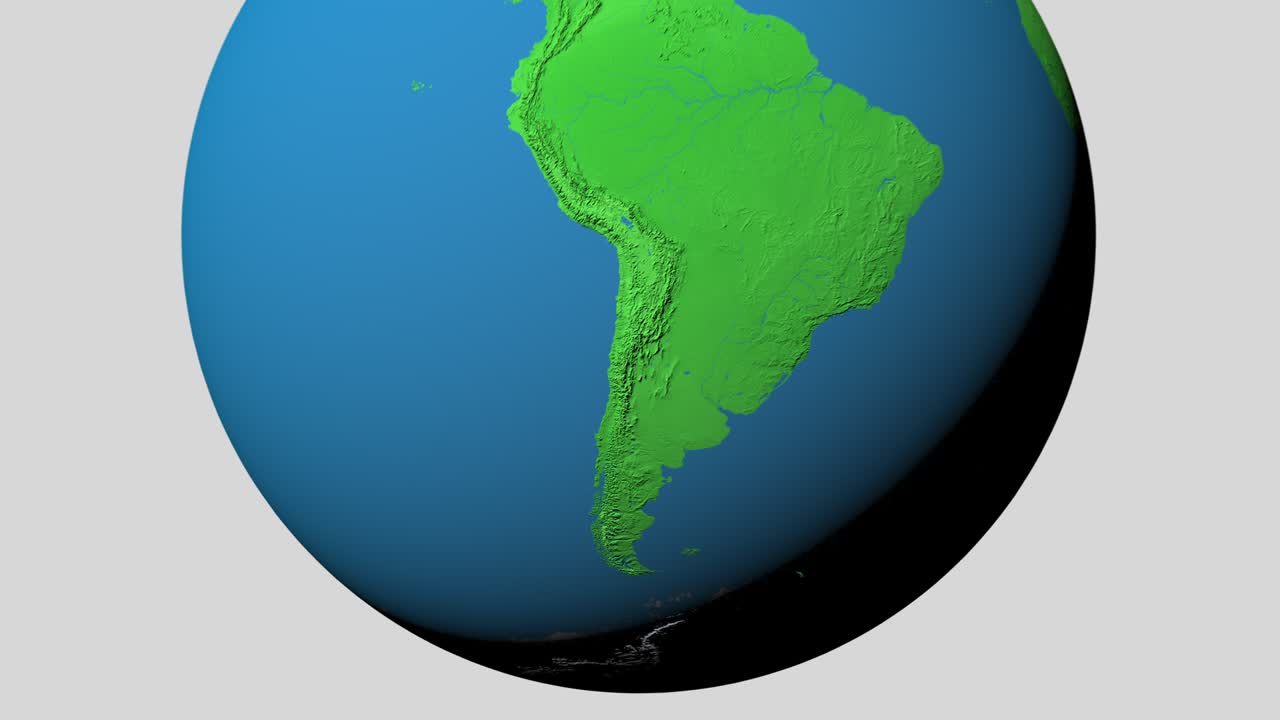 Zoom in to 3d map of Chile