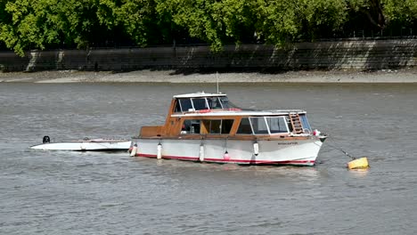 embarcación interceptora por putney bridge, londres, reino unido.