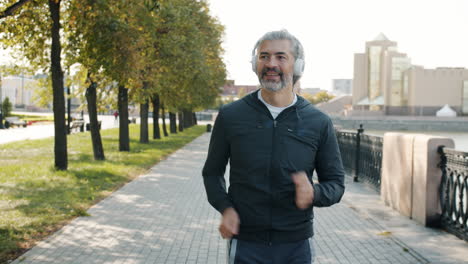 man running in a park