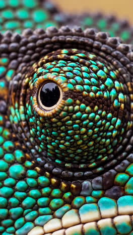 close-up of a chameleon's eye and scales
