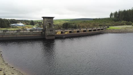 alwen reservoir industrial hydroelectric landmark historical rural lake dam building aerial orbit left push in