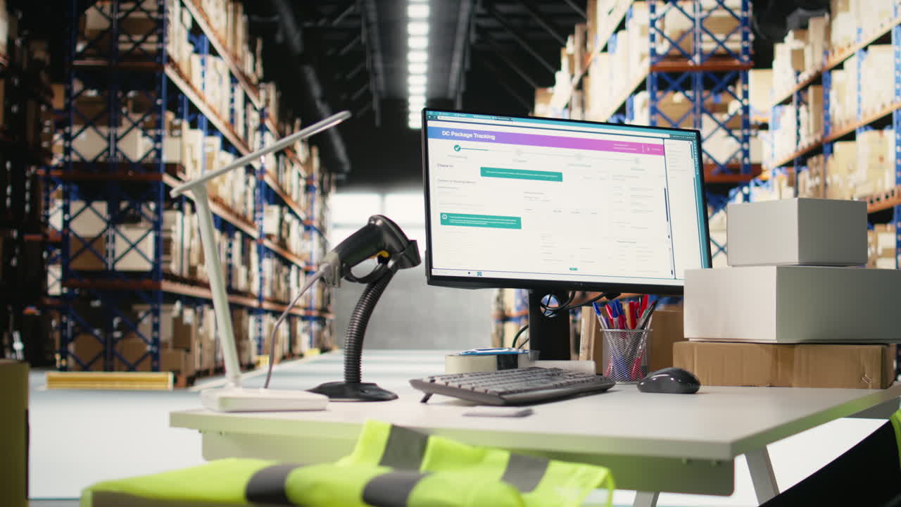 Vertical Video Empty professional warehouse space used for shipping cargo goods