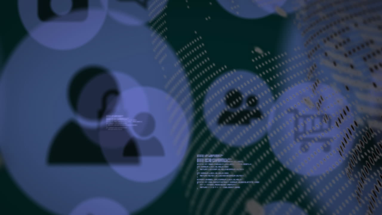 프로파일 및 바구니 아이콘의 애니메이션 지구와 컴퓨터 언어