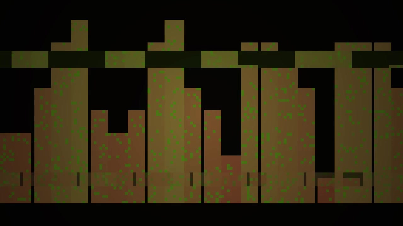 Endlosschleife eines Retro-Pixel-Art-Schallwellen-Visualisierers