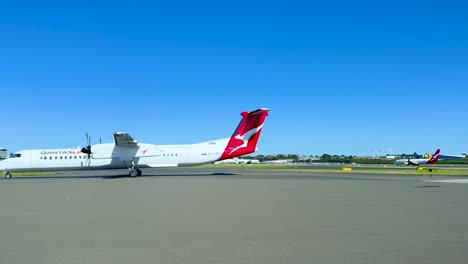 aircraft moving on runway at sydney airport