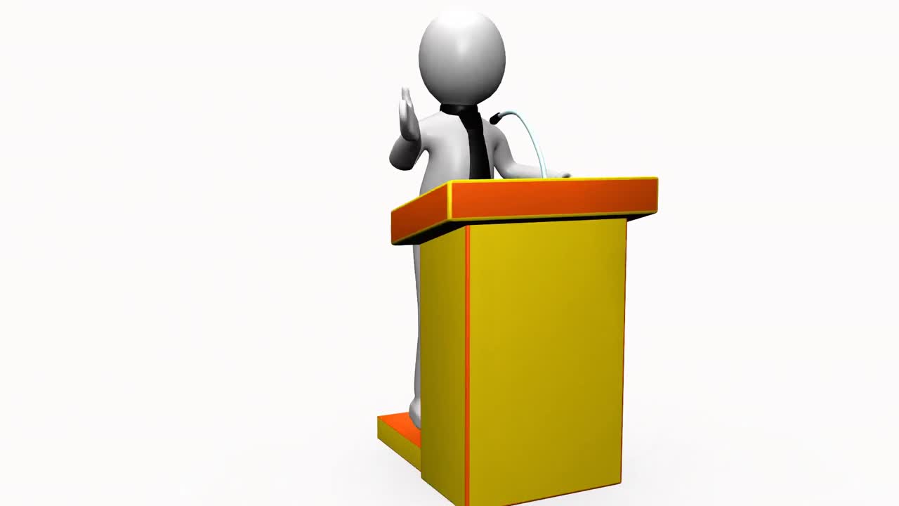 hombre 3d haciendo una presentación