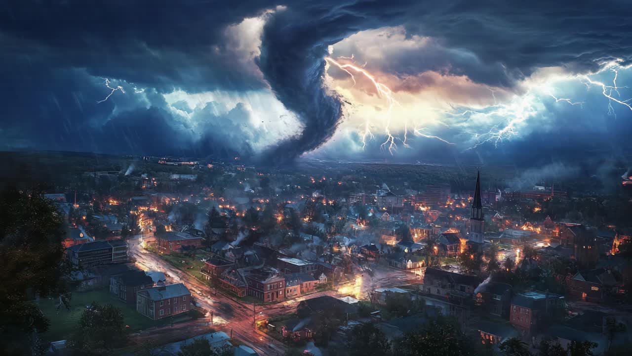 A Small Town Destroyed By a Violent Tornado