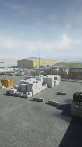 warehouse with construction materials