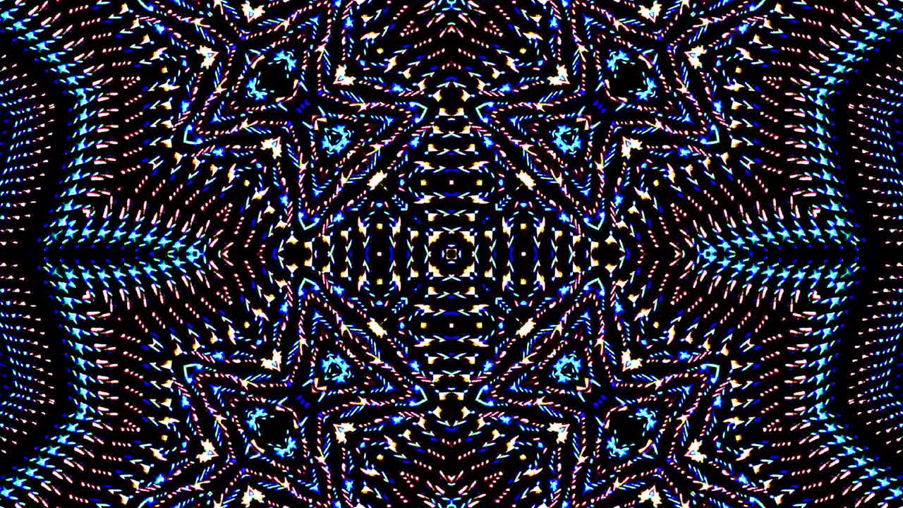 colorful lines glowing waves flower shape background kaleidoscope abstract