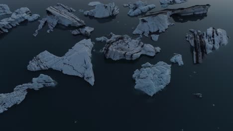 icebergs in jökulsárlón glacier lagoon, iceland