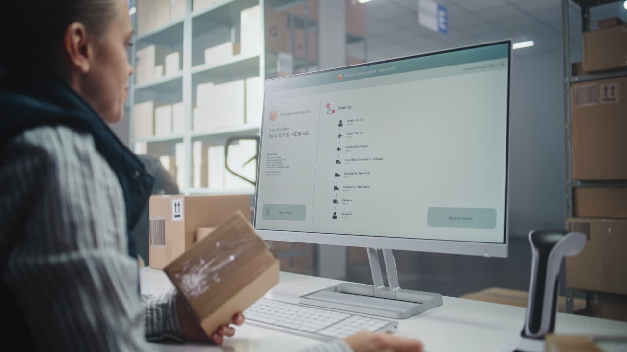 proceso de seguimiento y entrega de paquetes en un almacén