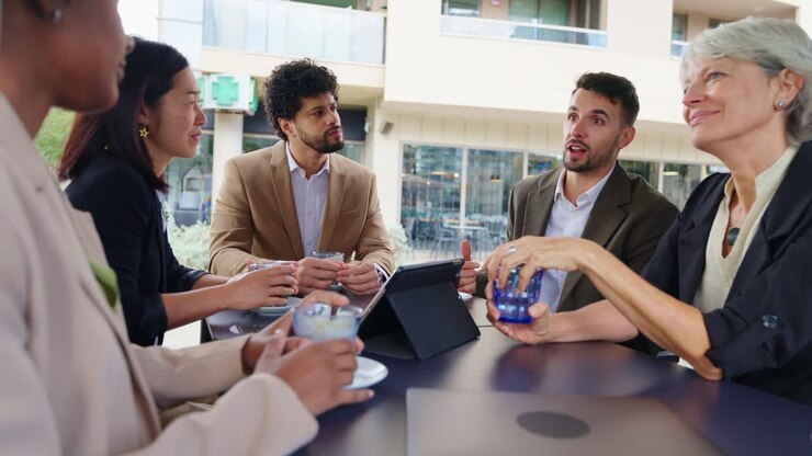 Business meeting with diverse team
