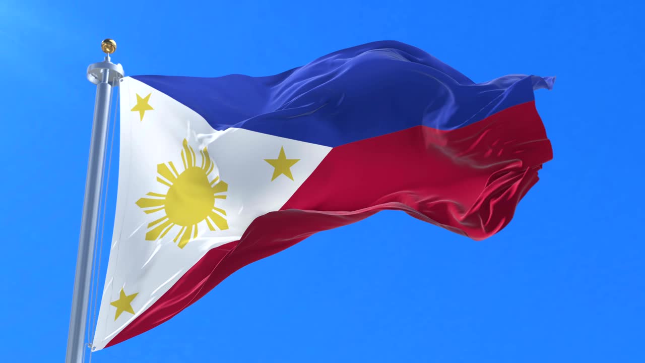 파란 하늘과 함께 느리게 바람에 흔들리는 필리핀의 발, 루프