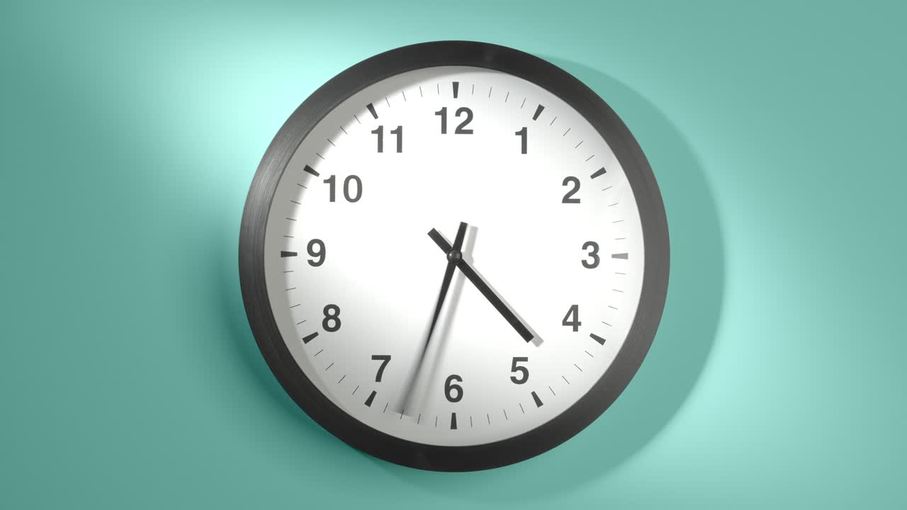 cara del reloj en azul cian acuamarín celadón verde mar en el lapso de tiempo