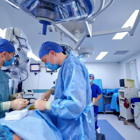 male doctor, assistant is standing in an operation room.