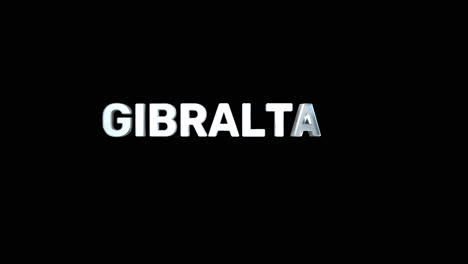 a smooth and high quality, silver 3d text reveal of the capital city "gibraltar