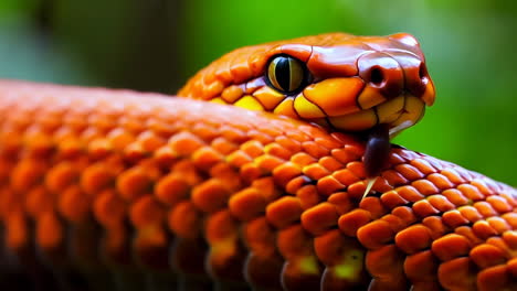 close-up of a vibrant orange snake