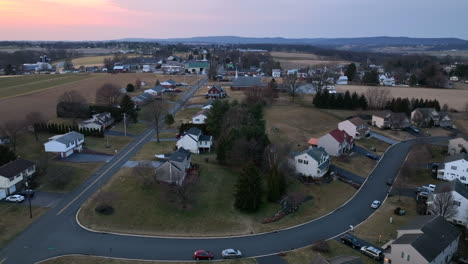 american houses and suburban neighborhood in rural usa