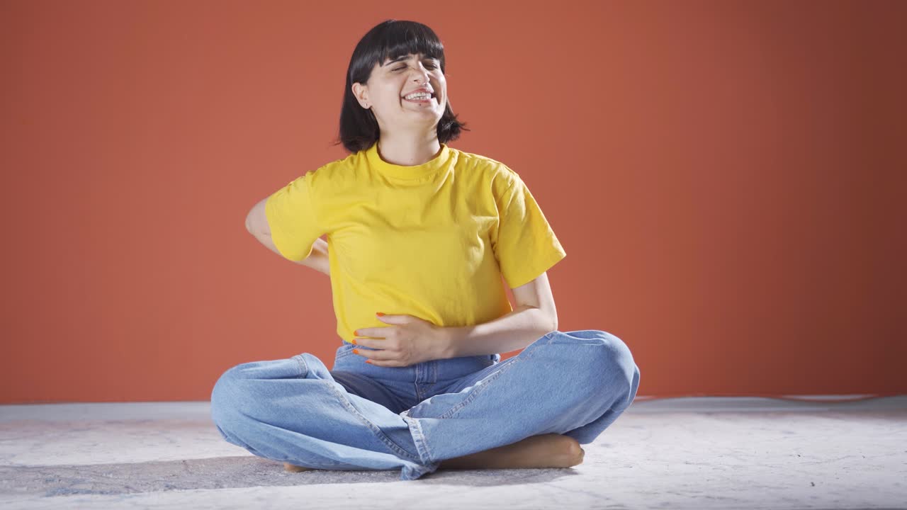 Woman with low back pain with hernia.
