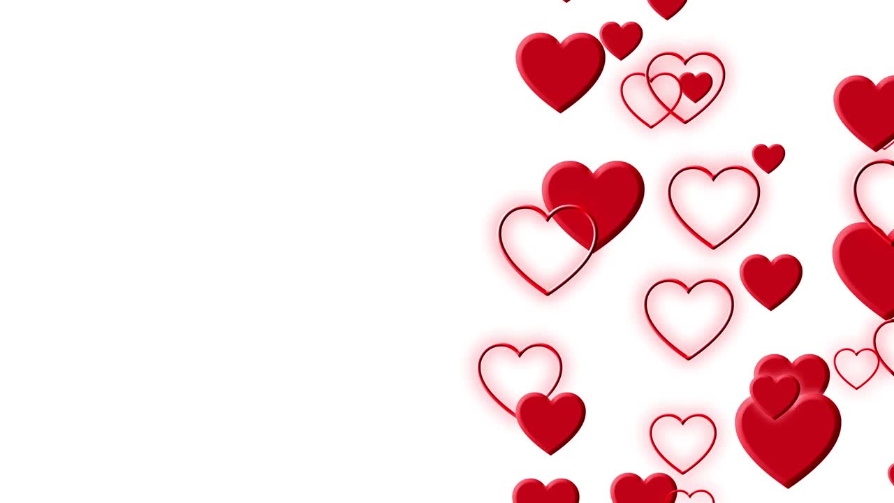 Red Hearts motion on the side for Valentine's day.