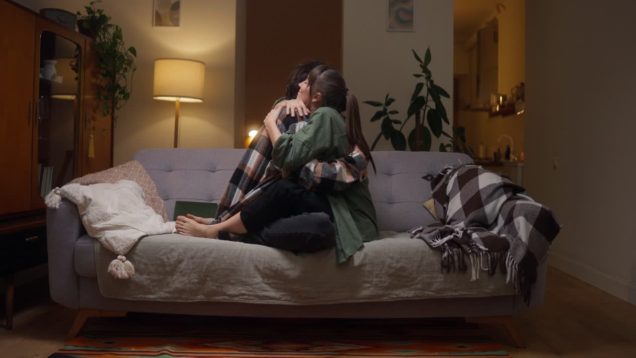 Affectionate Couple Relaxing at Home