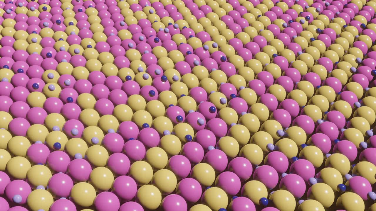 추상적인 3d 렌더링 장면, 애니메이션 다채로운 공, 시엄리스 루프, 현대적인 만족스러운 모션 그래픽