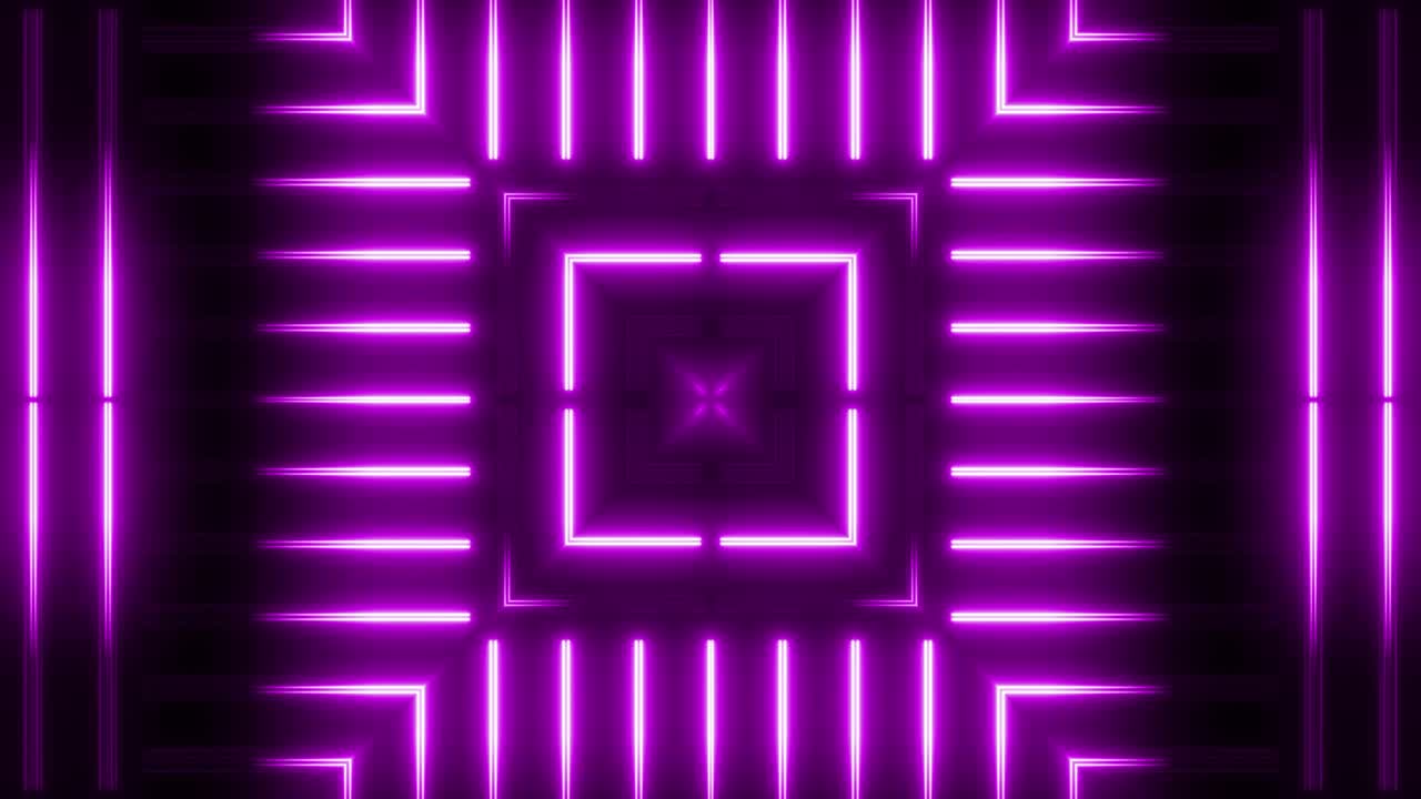 Tunnel astratto di luce al neon viola