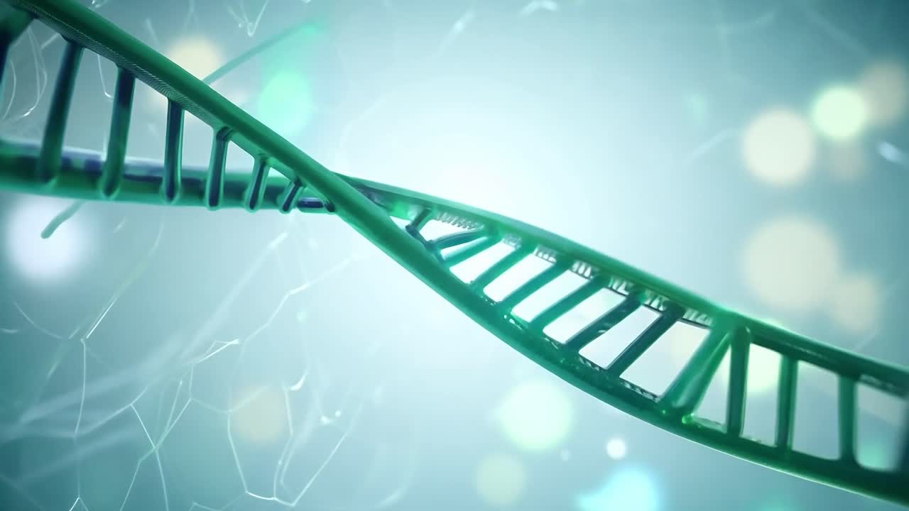 una hélice de adn verde con un fondo claro