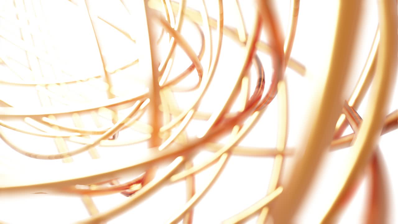 abstract gold torus 3d rendering multiple pattern rotation, network technology concept design on white background animation 4k footage (diseño conceptual en tecnología de red en un fondo blanco, animación en 4k)