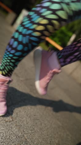 blurred colorful patterned leggings