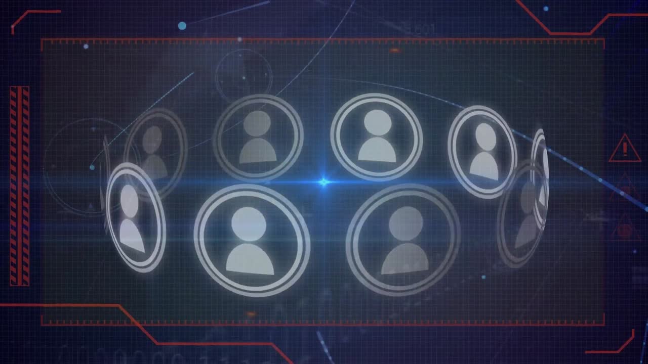 animación de iconos de medios sobre el procesamiento de datos