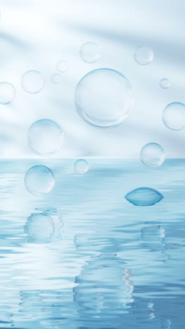 bubbles on the water surface, 3d rendering.