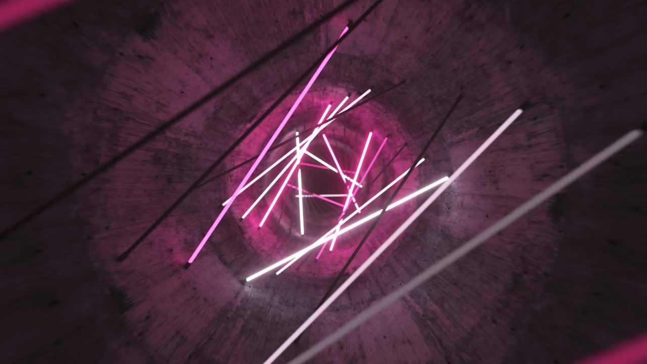 Tunnel al neon - Luci rosa e bianche