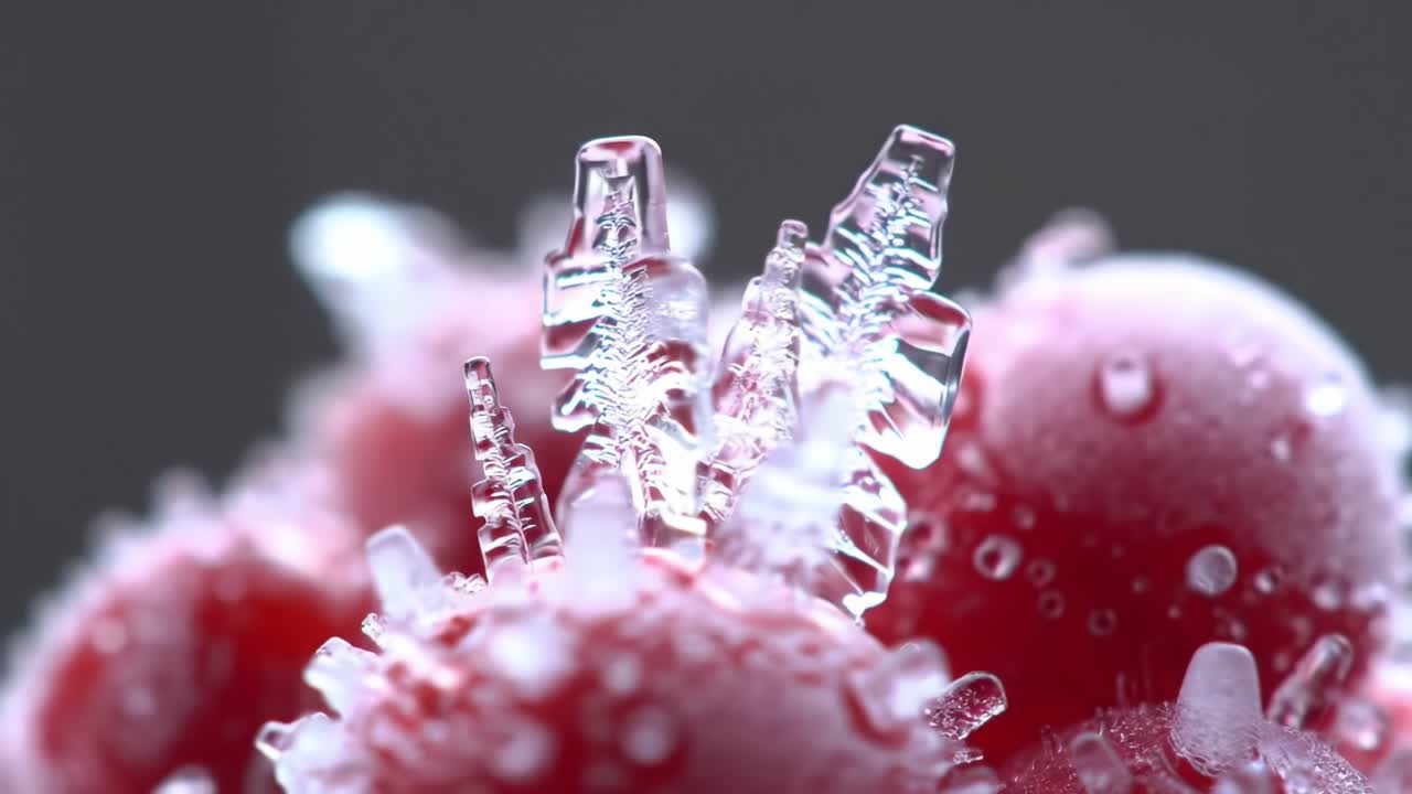 Frozen Berries with Ice Crystals