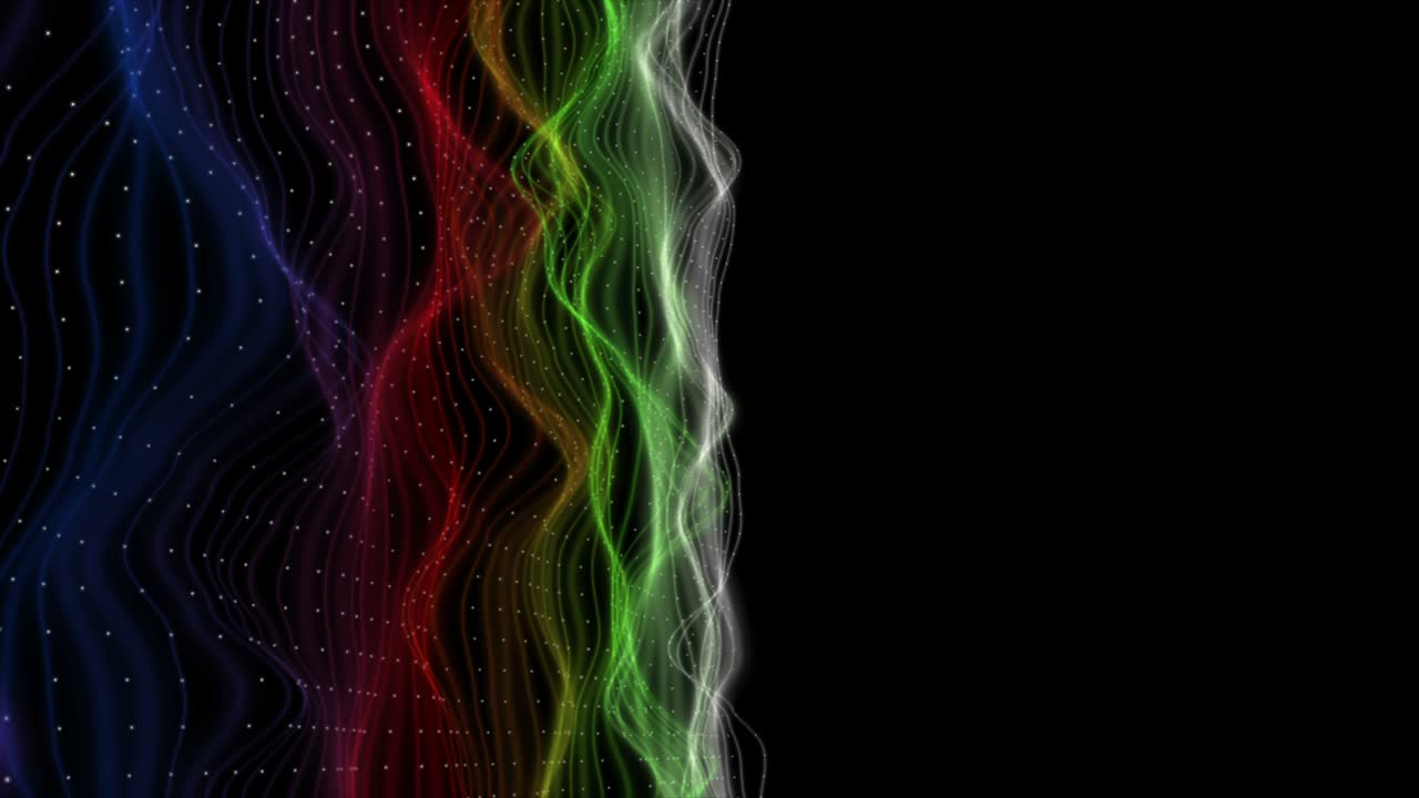 animación fantástica con objeto de onda de partículas en cámara lenta y espacio para texto, 4096x2304 bucle 4k