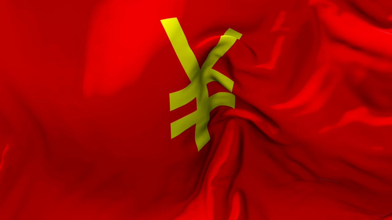 바람 속 느린 동작 애니메이션에서 흔들리는 일본 예인 발 4k 현실적인 직물 질감 발 부드러운 바람 날 연속적인 원활한 루프 배경.