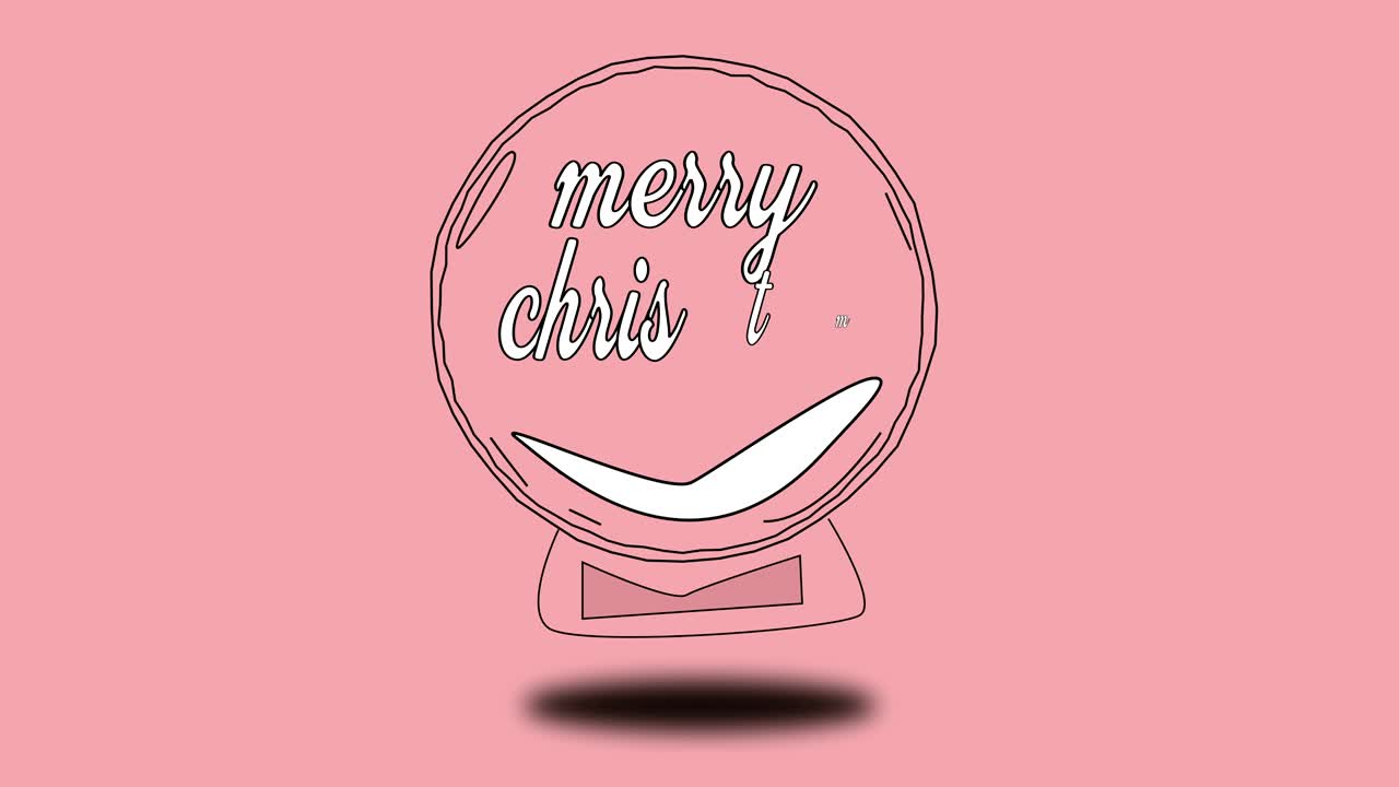 4k 메리 크리스마스 애니메이션 - 스노우 글로브, 분홍색 배경