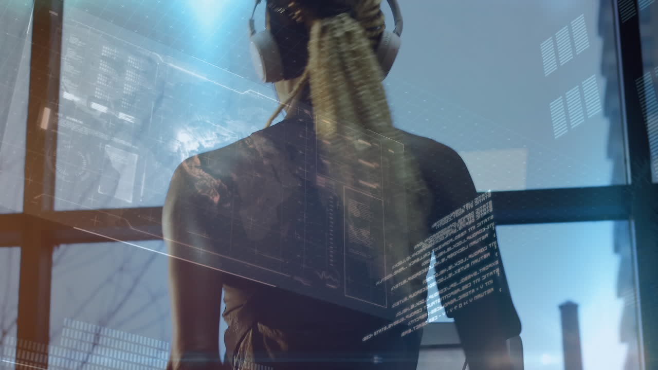 Woman exercising on treadmill