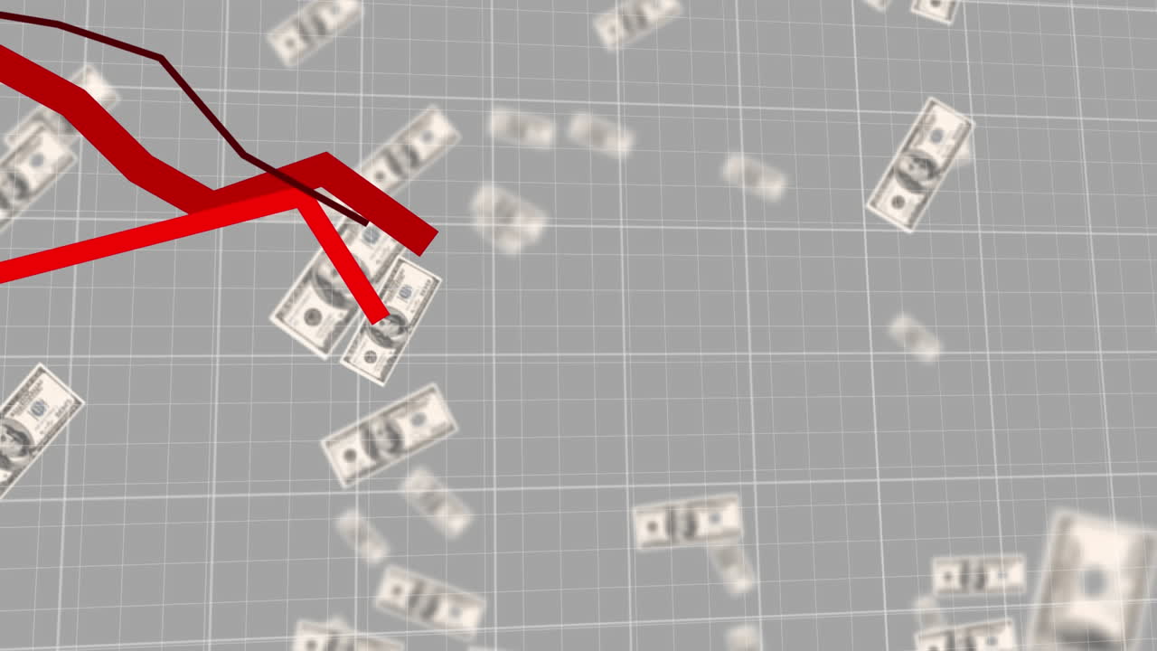 빨간색 그래프는 미국 달러에 대해 움직이고 떨어집니다.