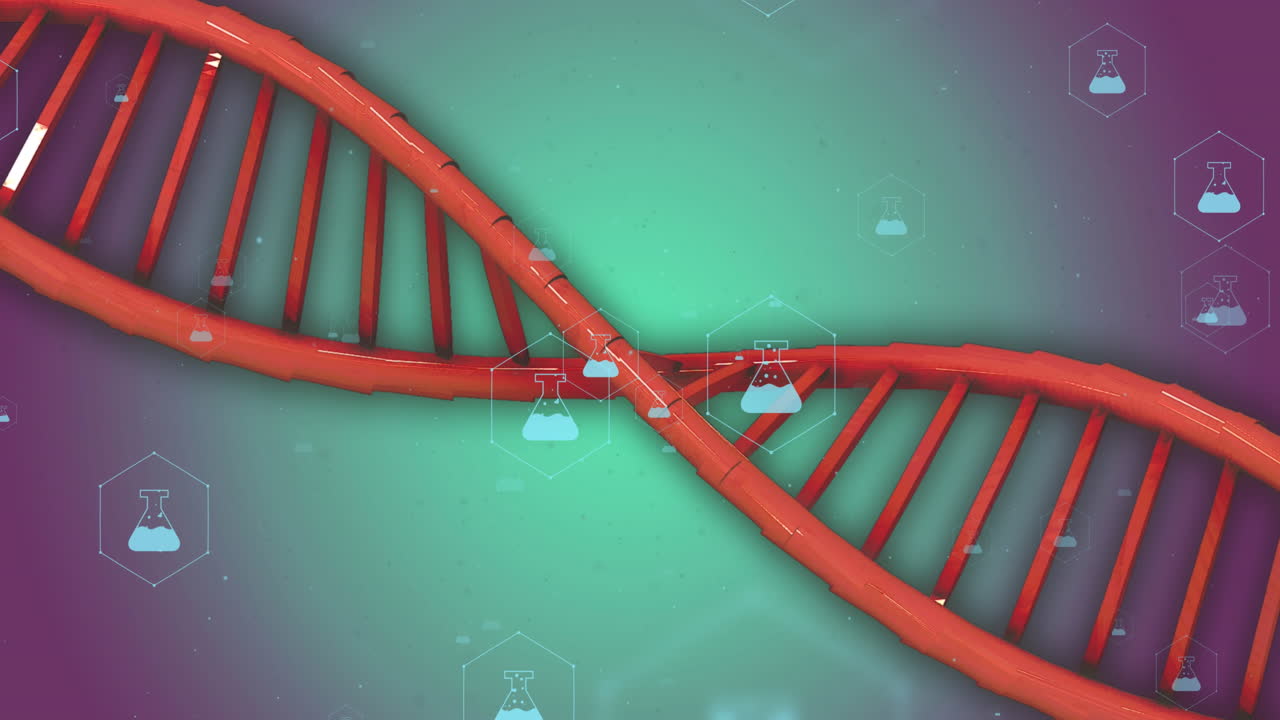 Animation of dna strand over data processing
