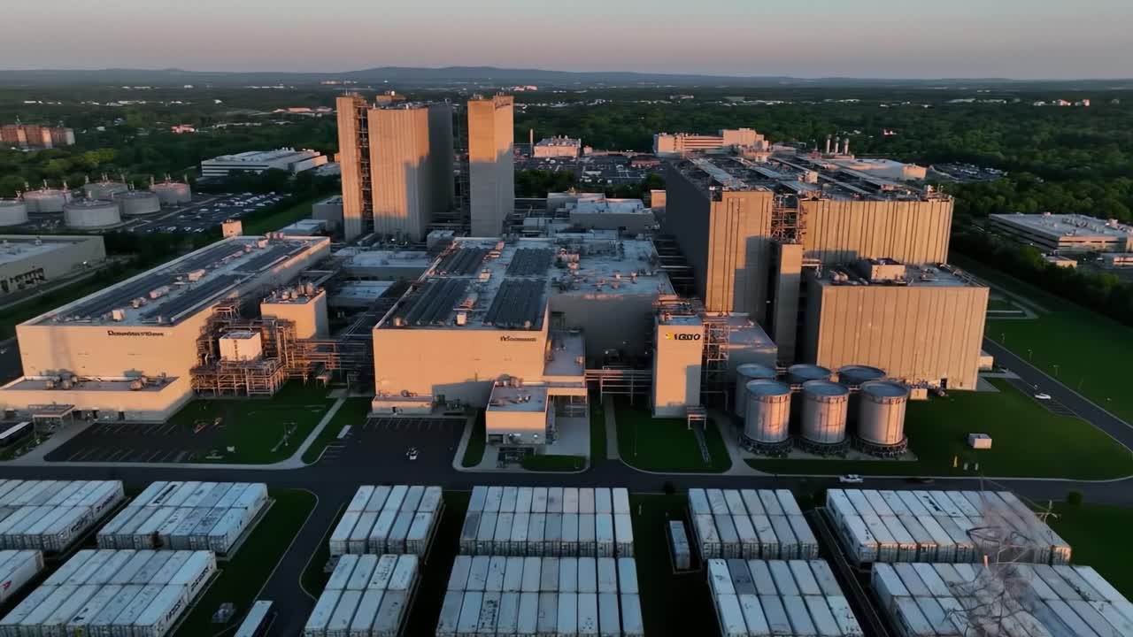 vista aérea de un gran complejo industrial