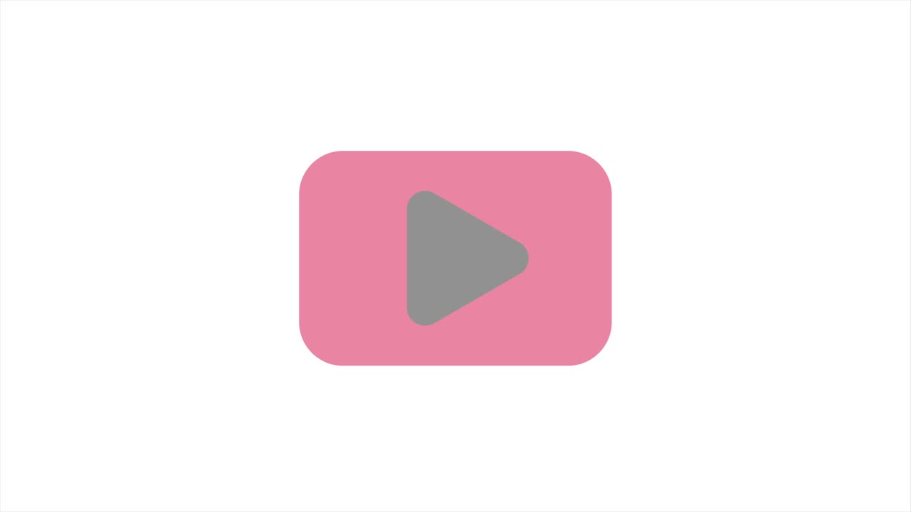 Abstract red play button on white background. Business technology. Isolated white background