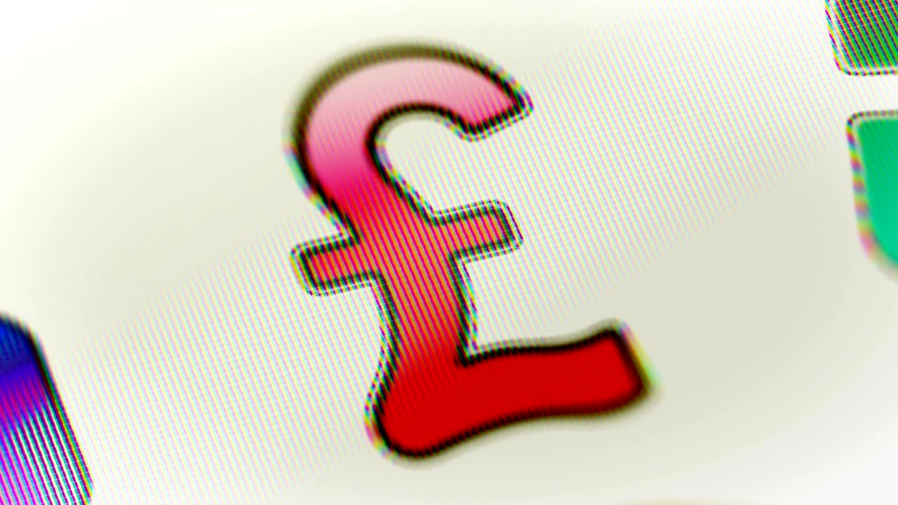 Pound icon on the screen. Looping.