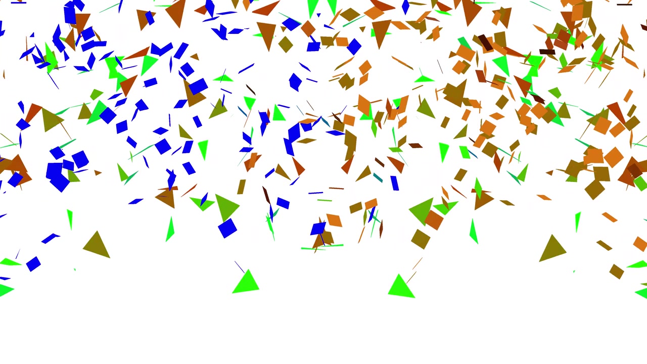 Confetti colorati che cadono su uno sfondo bianco