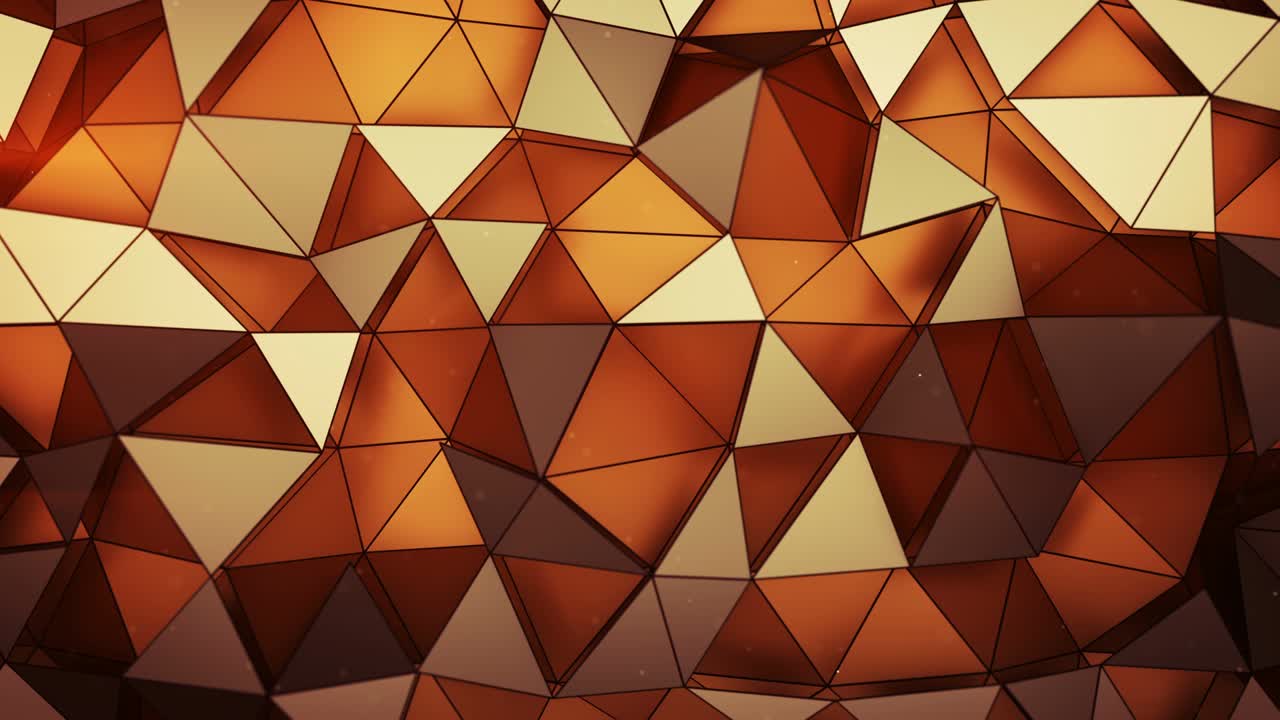 animación de renderizado 3d de bucle sin costuras de superficie naranja de baja poli multilayerada