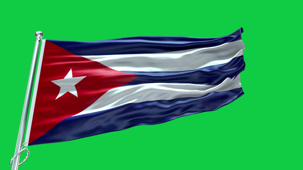 Bandiera 4k altamente dettagliata di Cuba - Bandiera di Cuba ad alta definizione - Bandiera nazionale di Cuba con motivo a onde, elementi in loop