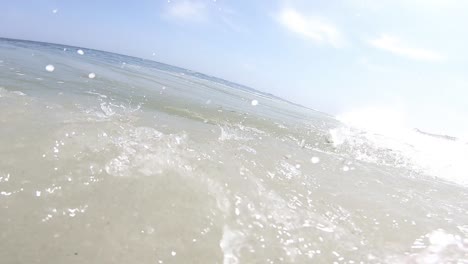 point of view - swiming in punta rocas beach, well known surfer´s beach located in lima, per?