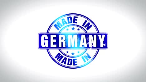 made in germany word 3d animated wooden stamp animation